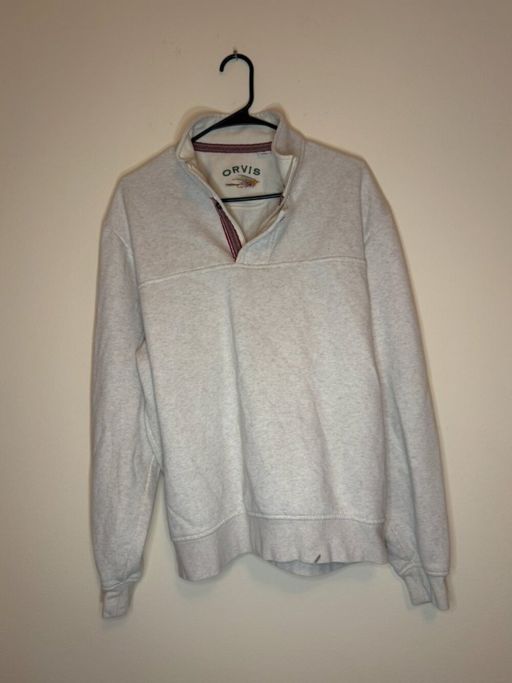 Orvis Men's 1/4 Zip Pullover White Size L